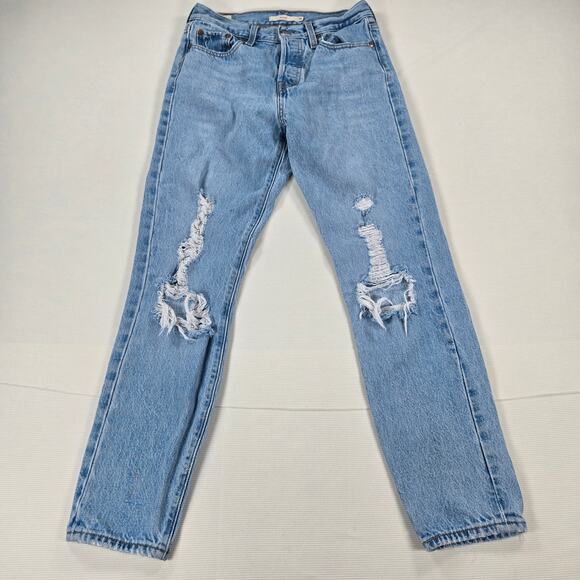 Levi's Premium High Rise Wedgie Icon Ankle Distressed Jeans Women's Size 26 - Picture 1 of 8